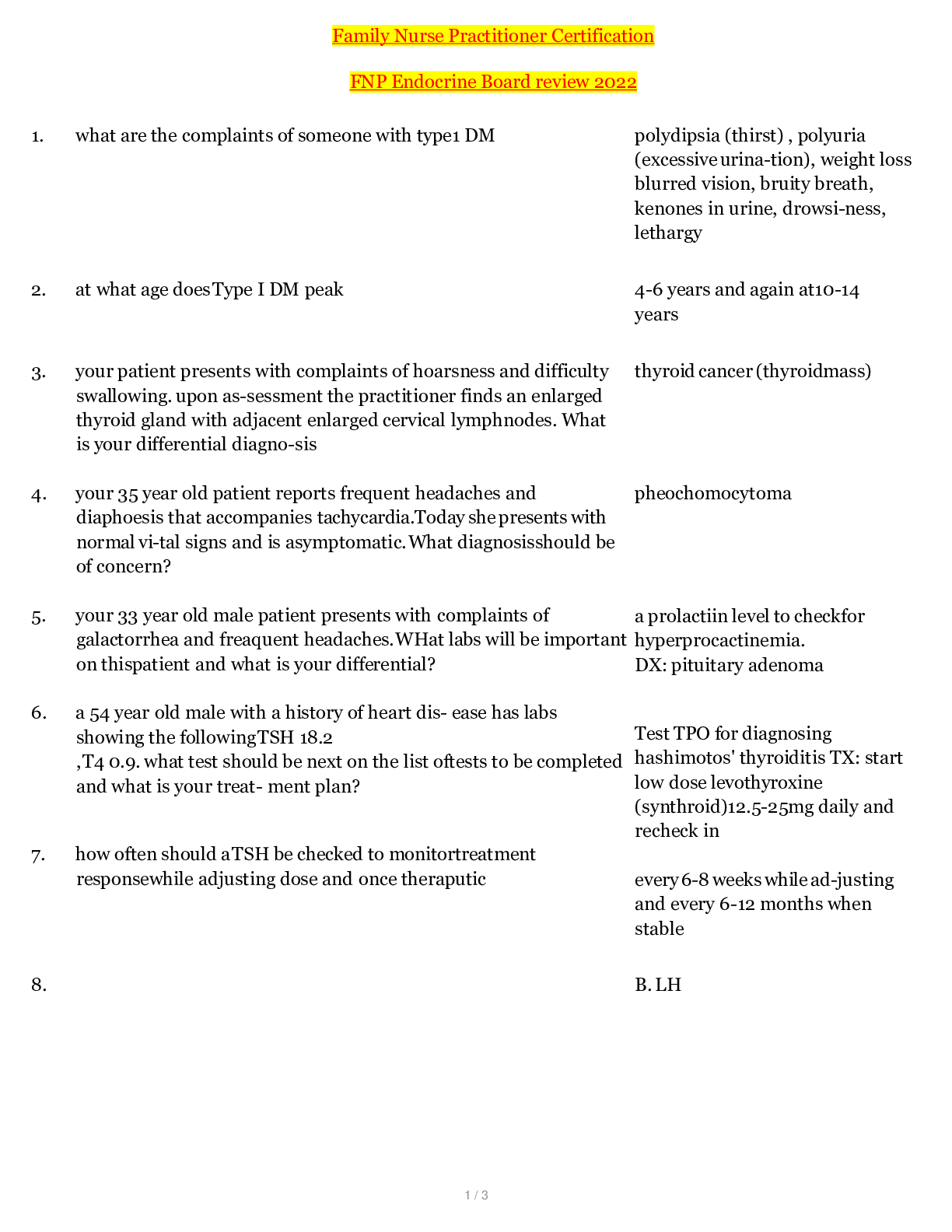 Preview image for Family Nurse Practitioner Certification | FNP 1 - Endocrine Board Review 2022/2023